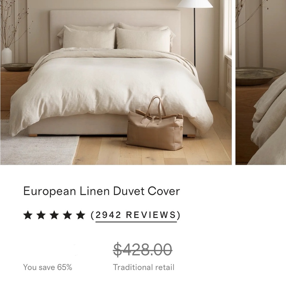 Quince European Linen Duvet Cover in Beige
